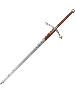 Kingston Arms Scottish Claymore Satin 5160 Carbon Steel Blade Brown Leather Handle