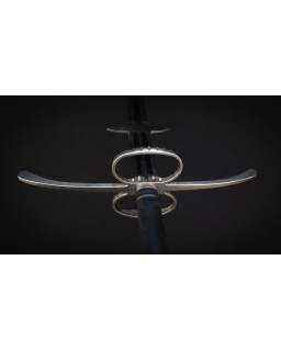 Kingston Arms Great Sword Satin 1566 Steel Blade Black Leather Handle