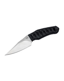 Böker Plus 302 fixed blade knife Nitro-V stainless steel satin finish black ray skin and black cord wrapped handle