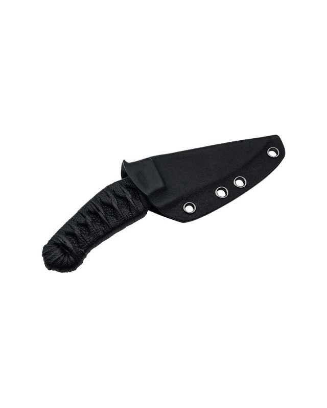 Böker Plus 302 fixed blade knife Nitro-V stainless steel satin finish black ray skin and black cord wrapped handle