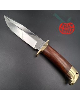 Jean Tanazacq Modèle Tronçay 1 acier 440C forgé finition miroir garde et pommeau laiton manche bois de noyer étui cu