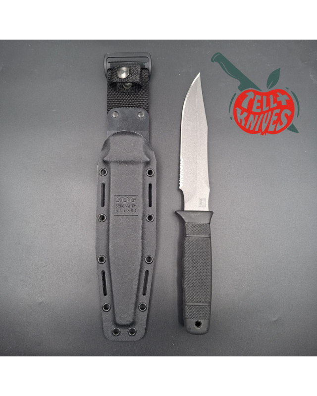 SOG SEAL 2000 S37 AUS8 stainless steel grey coated blade black Zytel handle kydex sheath