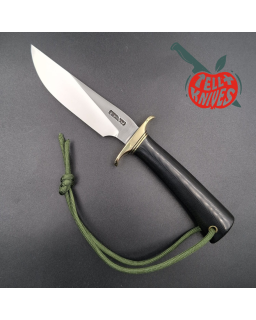 Randall Made Knives Model Denmark Special forged carbon steel brass guard black micarta handle brown leather sheath