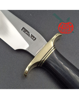 Randall Made Knives Model Denmark Special forged carbon steel brass guard black micarta handle brown leather sheath