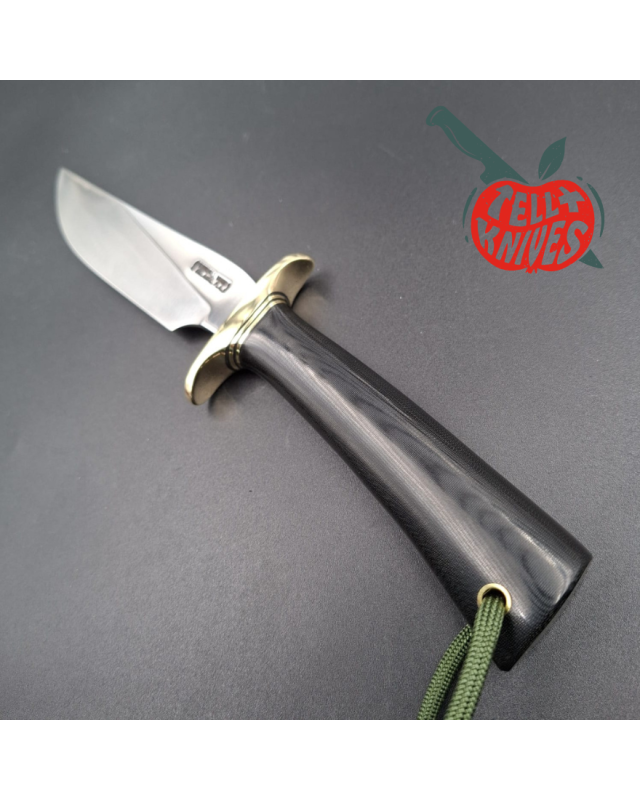 Randall Made Knives Model Denmark Special forged carbon steel brass guard black micarta handle brown leather sheath