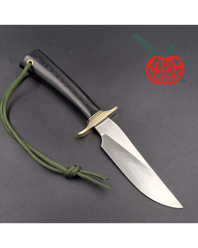 Randall Made Knives Model Denmark Special forged carbon steel brass guard black micarta handle brown leather sheath