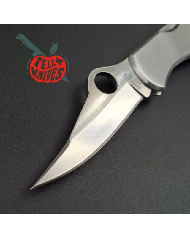 Spyderco 1997 Worker C01 ATS-55 stainless steel SEKI-CITY Japan polished stainless handle