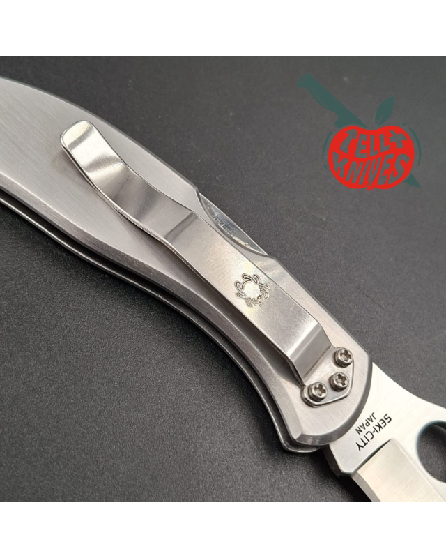 Spyderco 1997 Worker C01 ATS-55 stainless steel SEKI-CITY Japan polished stainless handle