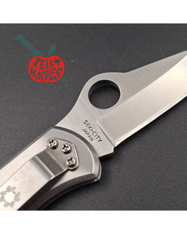 Spyderco 1997 Worker C01 ATS-55 stainless steel SEKI-CITY Japan polished stainless handle