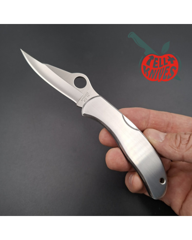 Spyderco 1997 Worker C01 ATS-55 stainless steel SEKI-CITY Japan polished stainless handle