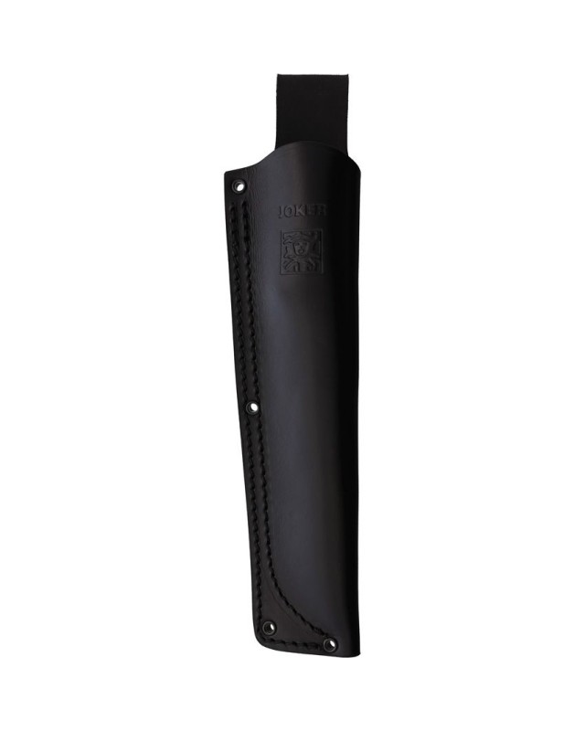 JOKER Nomad 6.5 full tang fixed blade Böhler N695 stainless steel satin finish Green Micarta handle black leather sheat