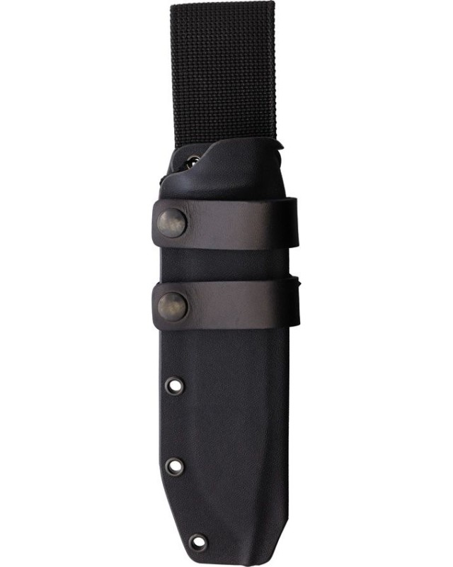 JOKER Nomad 6.5 full tang fixed blade Böhler N695 stainless steel satin finish Black Micarta handle Kydex sheath