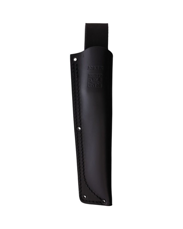JOKER Nomad 6.5 full tang fixed blade Böhler N695 stainless steel satin finish Black Micarta handle Leather sheath