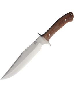 Bark River Knives Highwayman IV Fixed Blade CPM154 stainless steel Natural Canva Micarta handle brown leather sheath
