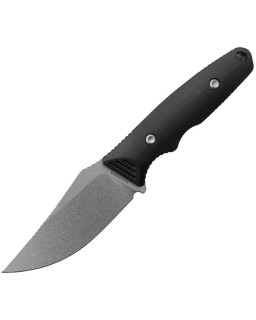 Vosteed H-Back full tang Fixed Blade Nitro-V steel stonewash finish black G10 handle black kydex sheath