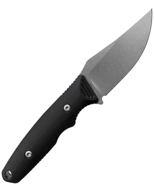 Vosteed H-Back full tang Fixed Blade Nitro-V steel stonewash finish black G10 handle black kydex sheath