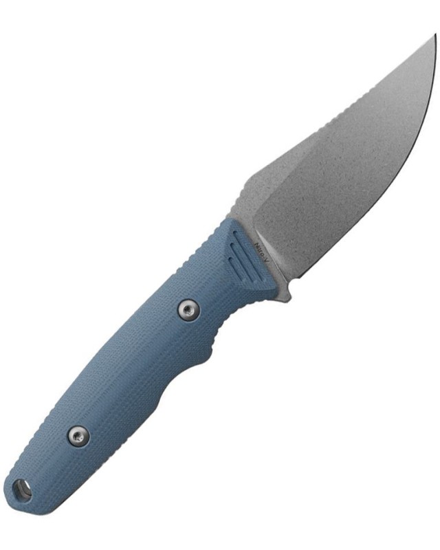 Vosteed H-Back full tang Fixed Blade Nitro-V steel stonewash finish blue G10 handle black kydex sheath