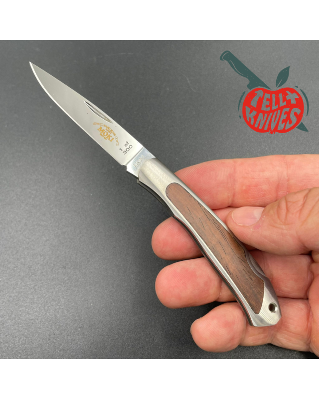 MOKI Limited Edition 1999 Knife of the Year brushed stainless steel handle Wooden Presentation Box 1 of 300