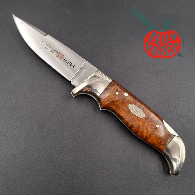 1999 Hattori Limited Edition H-51 folding knife VG-10 steel miror finish mahogany wood handle wood box 99pces