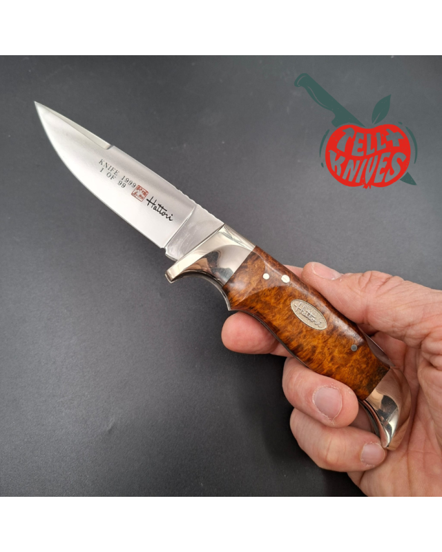 1999 Hattori Limited Edition H-51 folding knife VG-10 steel miror finish mahogany wood handle wood box 99pces