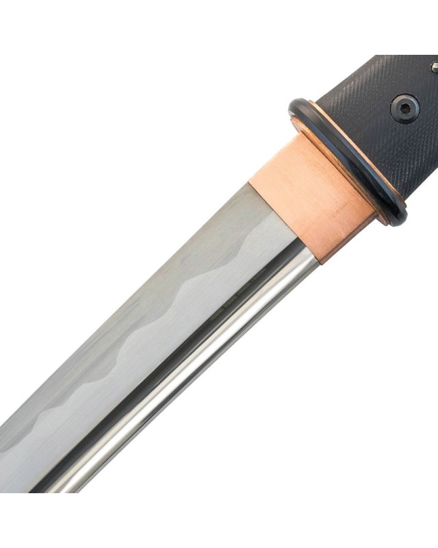 DRAGON KING Modern Tanto 1566 carbon steel copper habaki black G10 handle silver menuki