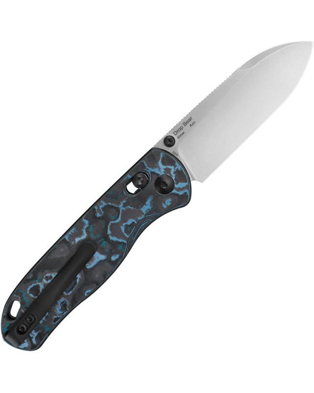 Kizer Drop Bear Clutch Lock Stonewash Elmax Steel Blade Arctic Storm Carbon Fiber Handle