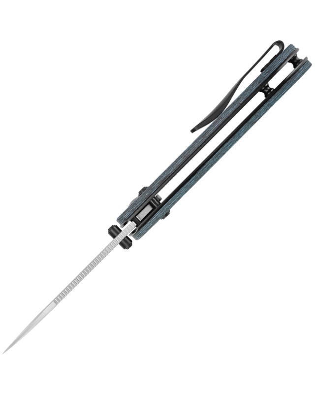 Kizer Drop Bear Clutch Lock Stonewash Elmax Steel Blade Arctic Storm Carbon Fiber Handle