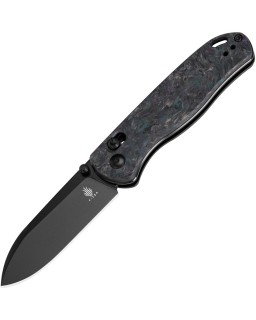 Kizer Drop Bear Clutch Lock Black Finish S35VN Steel Blade Dark Carbon Fiber Handle