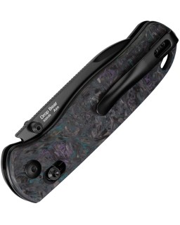 Kizer Drop Bear Clutch Lock Black Finish S35VN Steel Blade Dark Carbon Fiber Handle