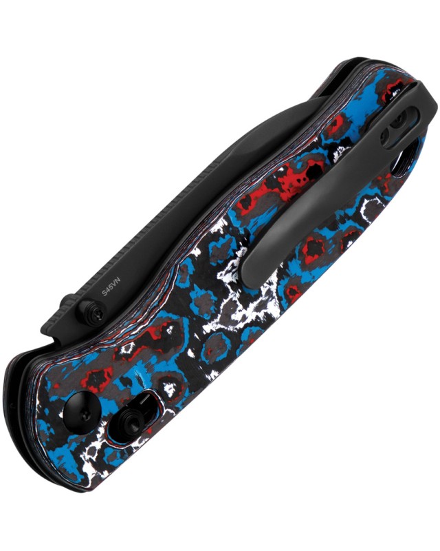 Kizer Drop Bear Clutch Lock Black DLC S45VN Nebula Carbon Fiber Handle