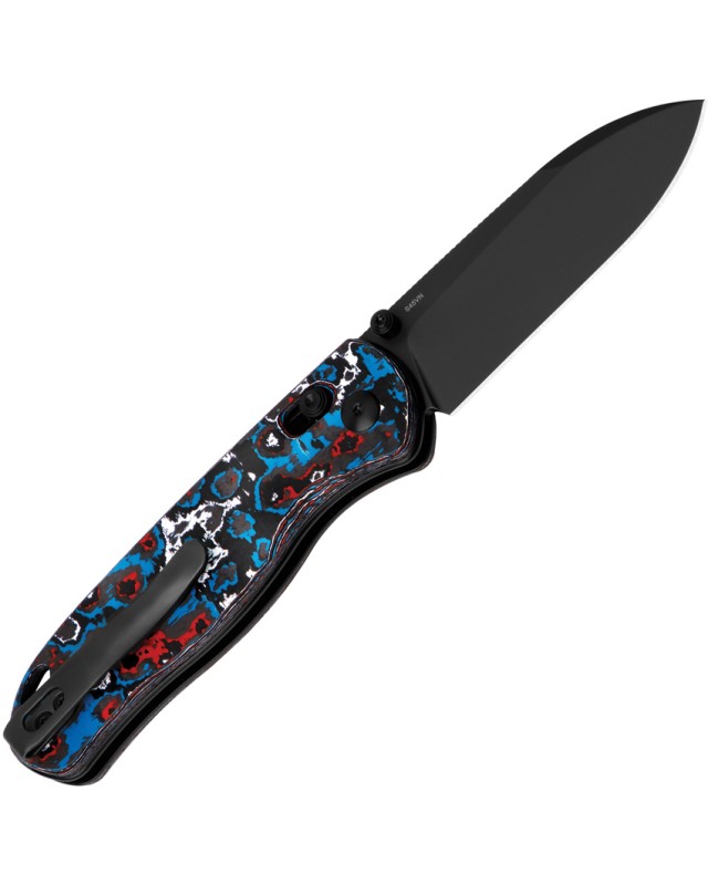 Kizer Drop Bear Clutch Lock Black DLC S45VN Nebula Carbon Fiber Handle