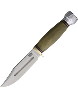 Bark River Knives Gladstone Hunter CPM 154 stainless steel Fixed Blade Green Micarta handle brown leather sheath