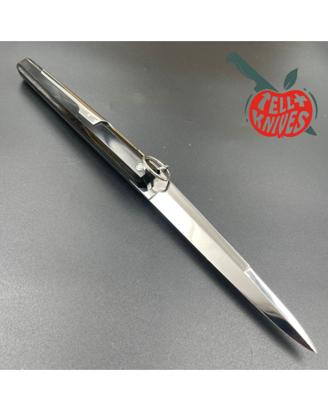 Jacques MONGIN Facette 13 couteau pliant lame acier inox finition miroir manche corne de buffle