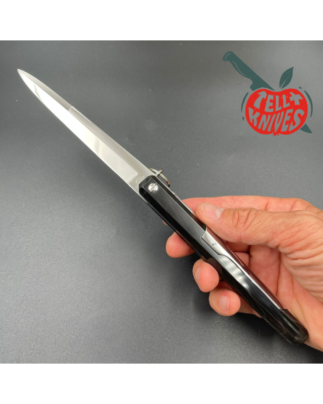 Jacques MONGIN Facette 13 couteau pliant lame acier inox finition miroir manche corne de buffle