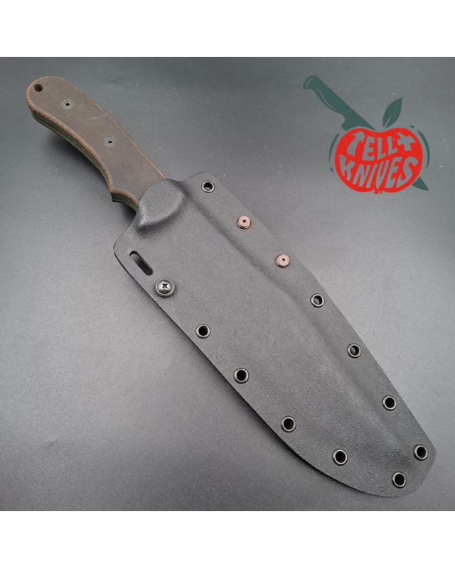 Blackjack Knives Tac Ops 8 1st Production Run 1095HC carbon steel full tang green micarta handle black kydex sheath