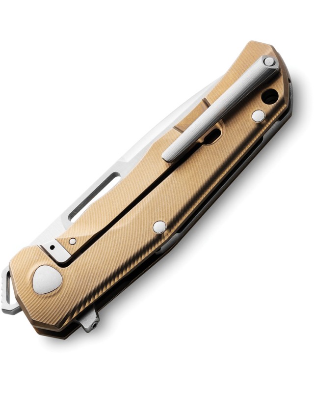 LionSteel Q4TTRO Folding Knife  CPM-MagnaCut Steel Braun Micarta Titanium Handle