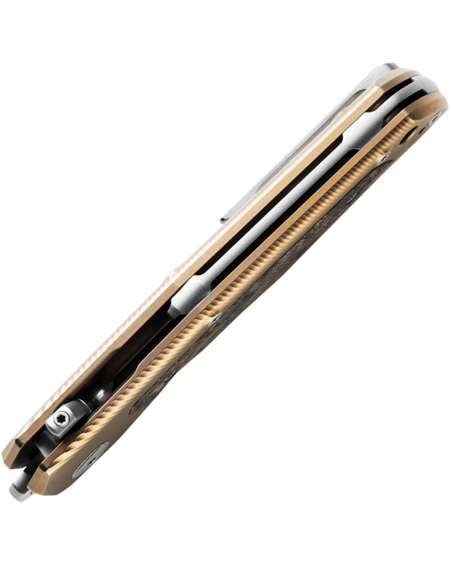 LionSteel Q4TTRO Folding Knife  CPM-MagnaCut Steel Braun Micarta Titanium Handle