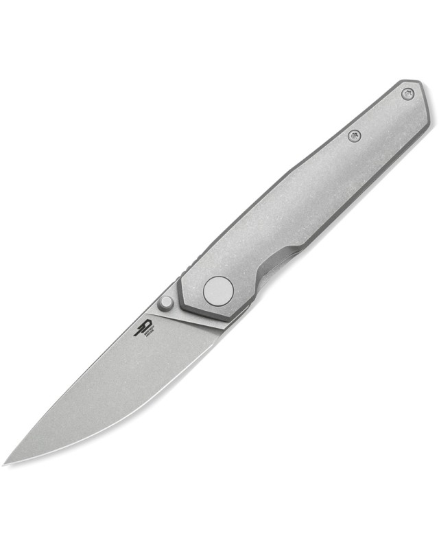 Bestech VK-Kuze Pocket Knife 2504C Magna Cut Steel Black Stonewash Titanium Handle