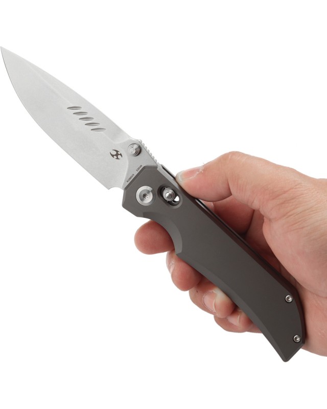 Kansept Eaglestrike Crossbar Folding Knife  S35VN Steel Black Titanium Handle