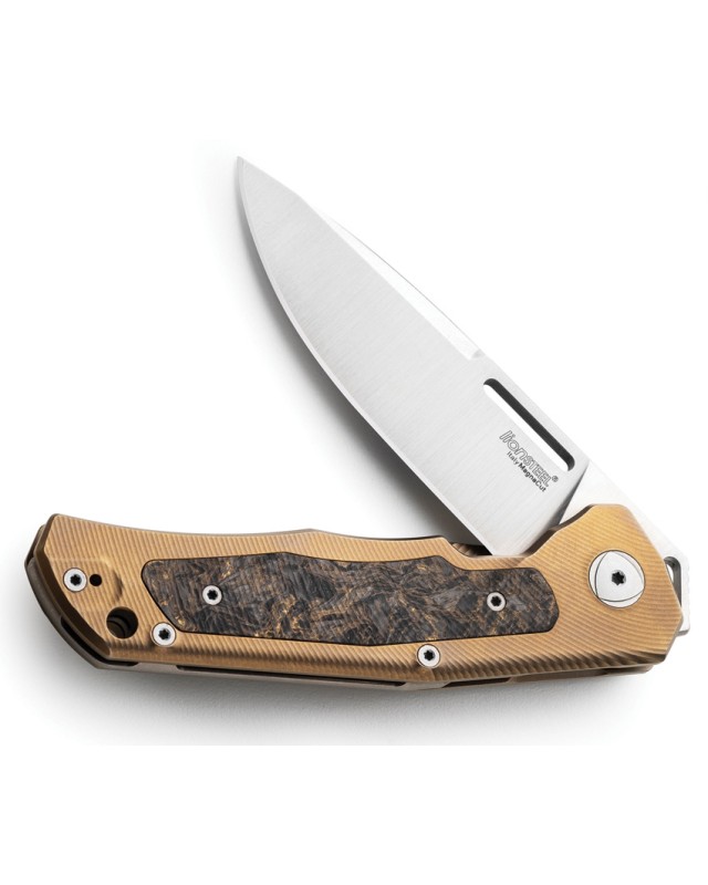 LionSteel Q4TTRO Folding Knife  CPM-MagnaCut Steel Braun Micarta Titanium Handle