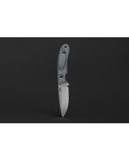 TRC Knives Kosmos RWL-34 steel Satin Finish Black Canva Micarta handle black kydex sheath