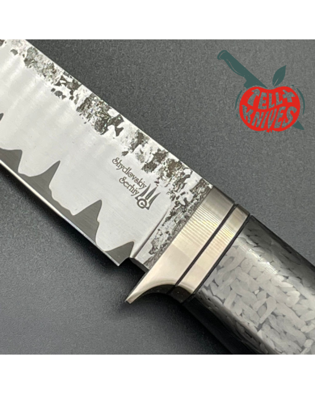 Sergey Shidlovskiy Model Dandy XL Laminate forged REX121 & N690 stainless steel silver nickel guard carbon fiber handle 