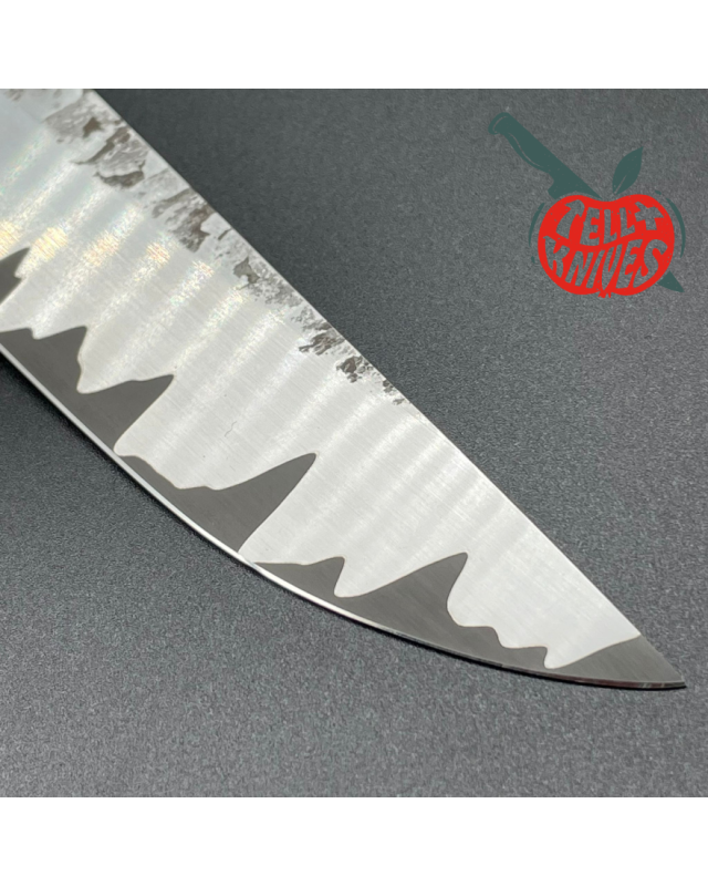 Sergey Shidlovskiy Model Dandy XL Laminate forged REX121 & N690 stainless steel silver nickel guard carbon fiber handle 