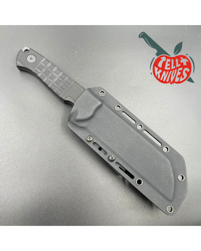 ADV Tactical SAW Butcher survival fixed blade knife full tang D2 steel black finish G10 handle saw teeth black kydex she