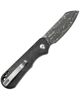 Civivi Crabby Folding Knife CIVC240553 Damas Steel Black Carbon Fiber Handle