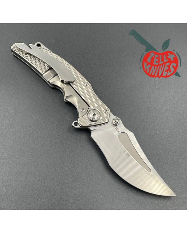 ADV Tactical Brawler M390 steel satin finish blade 3D diamond milling titanium handle flipper