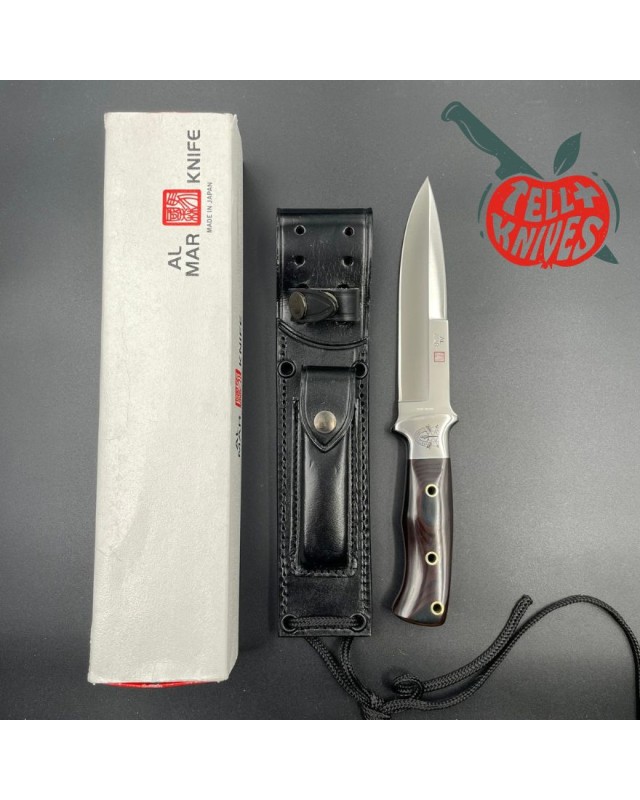 AL MAR KNIVES AMK SERE 3004 small Fighting Knife full tang AUS-6A steel micarta handle black leather sheath Special Forc