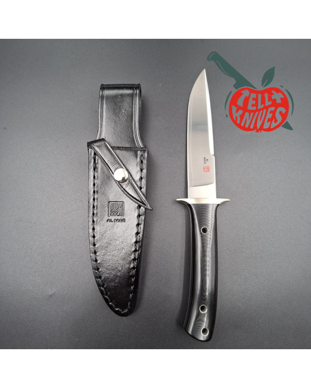 AL MAR KNIVES shiva fixed blade full tang VG-10 steel black micarta handle black leather sheath SEKI Japan