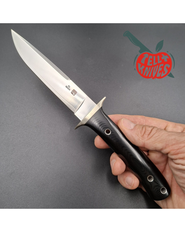 AL MAR KNIVES shiva fixed blade full tang VG-10 steel black micarta handle black leather sheath SEKI Japan