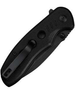 CIVIVI Triptych folding knife 14C28N steel blackwash finish blade blade Button Lock Black G10 Handle Flipper